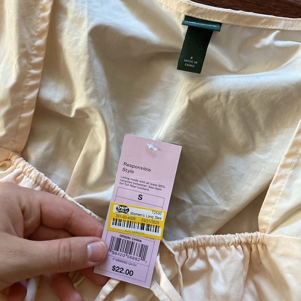 Wild fable Cream Long Sleeve Blouse - Picture 3 of 7